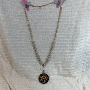 Gold and Brown Pendant Necklace